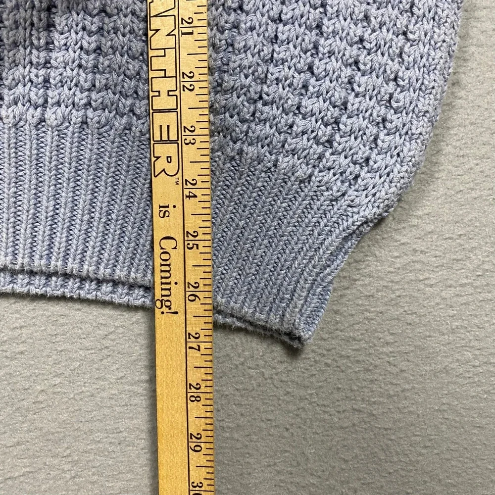 Vintage St Johns Bay Mens XLT Blue‎ Cable Knit Crew Neck Sweater Pullover - Picture 6 of 8